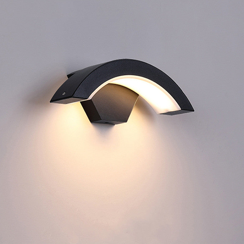 LED Curved Moon Motion Sensor Wall Light