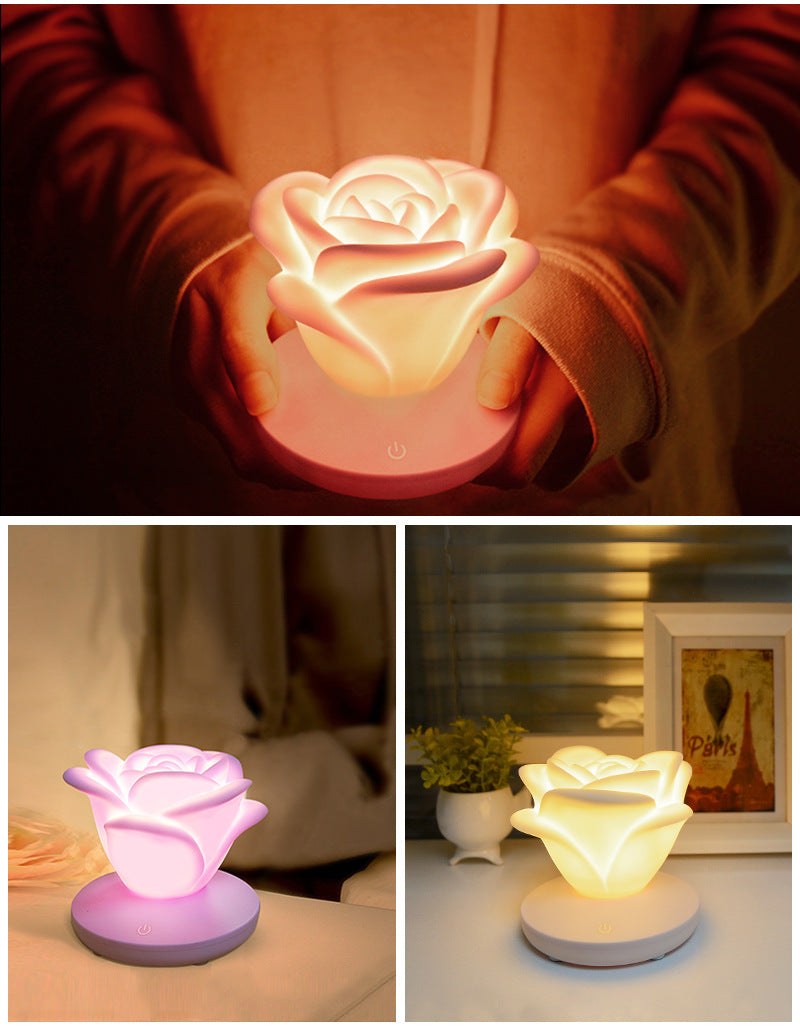 Rose Shaped LED Touch Night Light