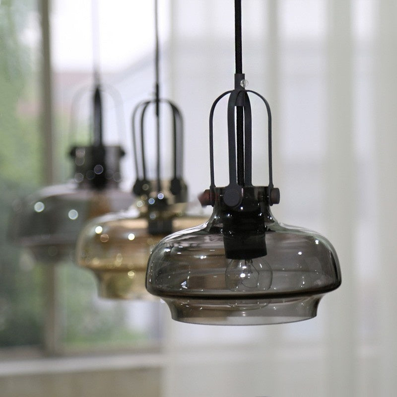 Retro Industrial Glass Chandelier