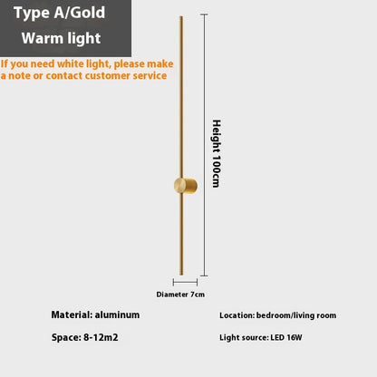 Rotatable LED Strip Wall Lamp for Modern Living Room
