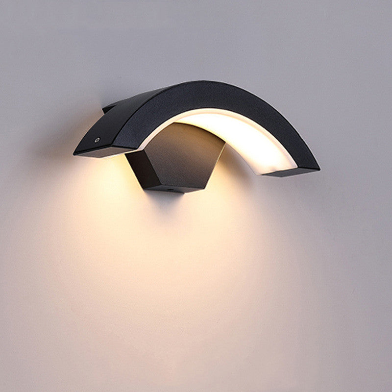 LED Curved Moon Motion Sensor Wall Light