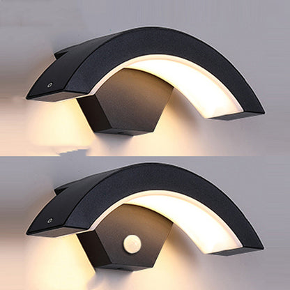 LED Curved Moon Motion Sensor Wall Light