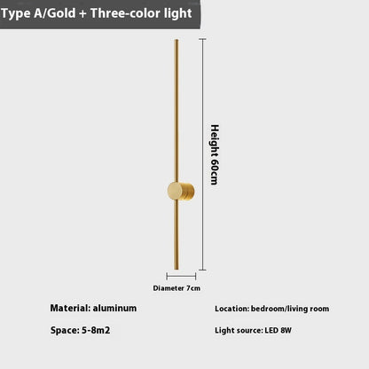 Rotatable LED Strip Wall Lamp for Modern Living Room