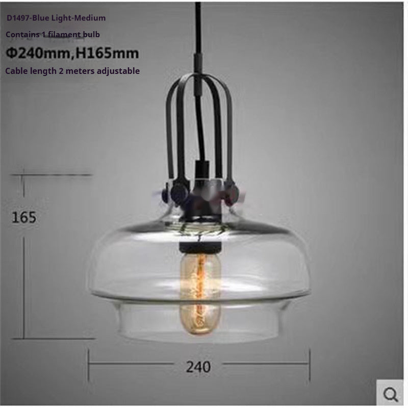 Retro Industrial Glass Chandelier