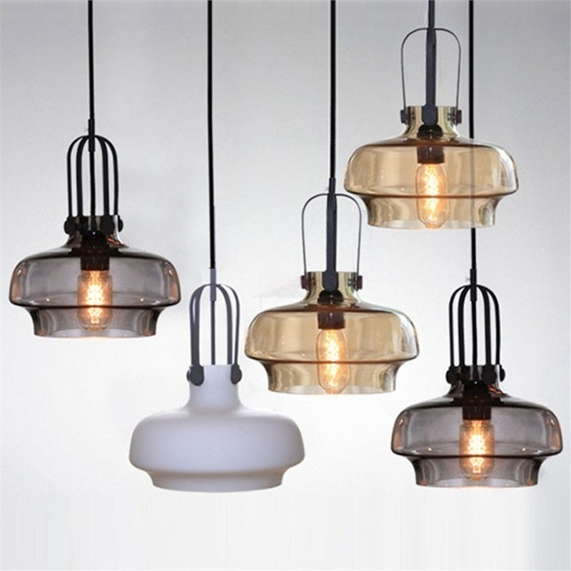 Retro Industrial Glass Chandelier