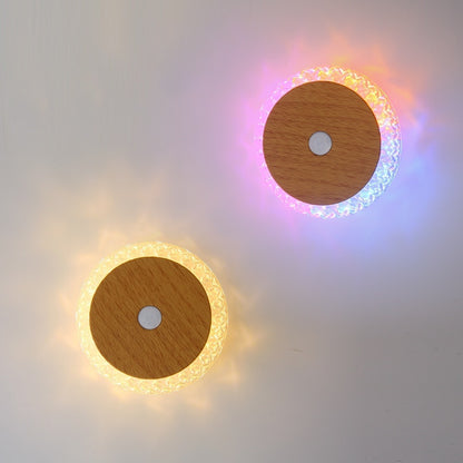 Smart Rechargeable Motion-sensor Wall Light Bedside Night Light in two color options with glowing features.