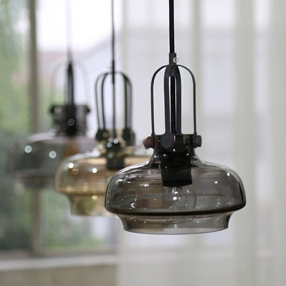 Retro Industrial Glass Chandelier